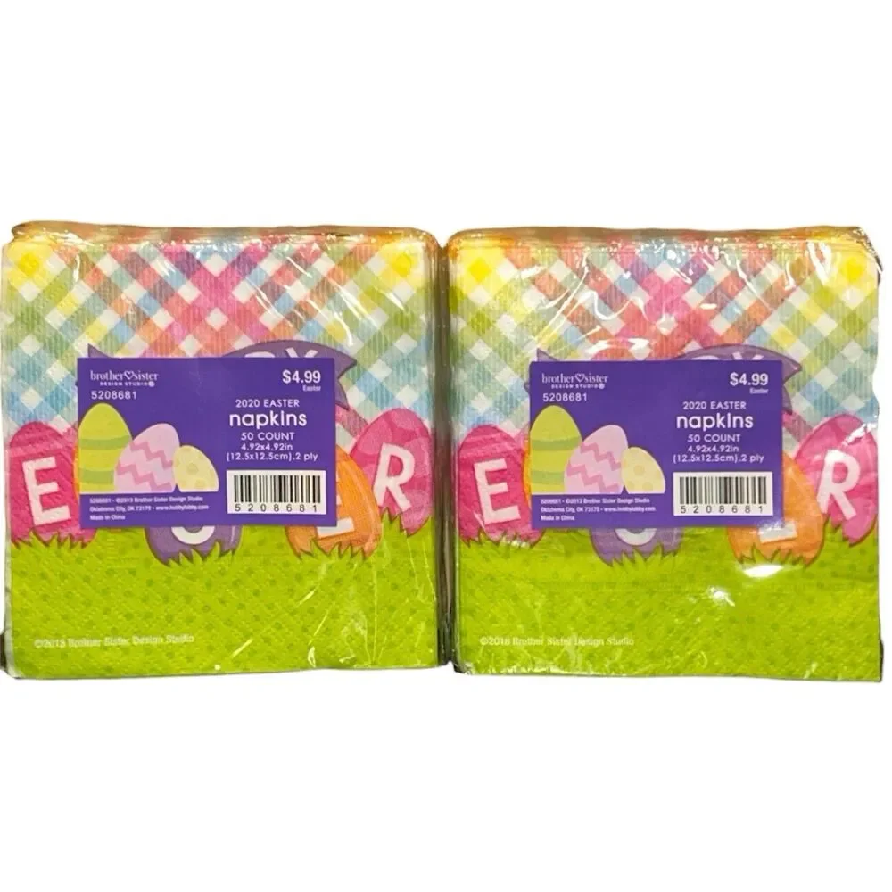 2x Brother Sister Design Studio Happy Easter Napkins 50 Ct